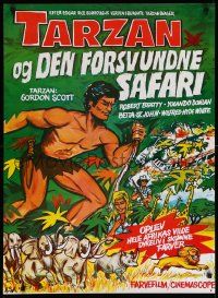 4t046 TARZAN & THE LOST SAFARI Danish R80s great artwork of Gordon Scott in the title role!