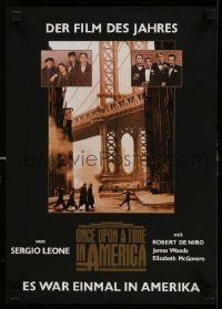 4t081 ONCE UPON A TIME IN AMERICA German 13x18 '84 De Niro, Woods, Leone, English title design!