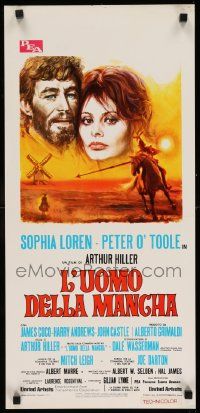 4t290 MAN OF LA MANCHA Italian locandina '73 Avelli artwork of Peter O'Toole & Sophia Loren!