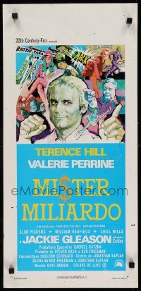 4t295 MR BILLION Italian locandina '77 Terence Hill, Jackie Gleason, Valerie Perrine, Iaia art!