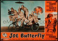 4t343 JOE BUTTERFLY Italian 19x26 pbusta '57 Audie Murphy & wacky cast in Japan!