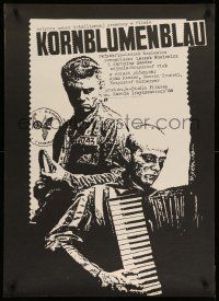 4t947 KORNBLUMENBLAU Polish 27x37 '89 Jakub Erol artwork of prisoner playing accordion!