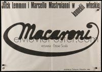 4t951 MACARONI Polish 27x38 '87 Jack Lemmon, Marcello Mastroianni, Maccheroni, Wasilewski!