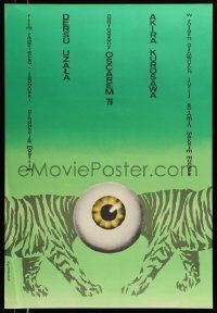 4t830 DERSU UZALA Polish 22x33 '76 Akira Kurosawa, very strange eyeball tiger art by Jankowska!