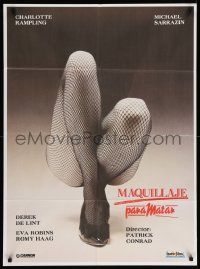 4t091 MASCARA Spanish '87 Charlotte Rampling, incredibly sexy legs in fishnet stockings!