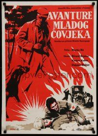 4t163 ADVENTURES OF A YOUNG MAN Yugoslavian 19x27 '62 Hemingway, different Ozebih Stokic art!