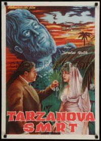 4t180 DEATH OF TARZAN Yugoslavian 20x28 '63 Rudolf Hrusinsky in the title role, different art!