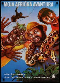 4t194 GOING BANANAS Yugoslavian 19x26 '87 cool different art of Dom Deluise, Jimmie Walker, Roy!