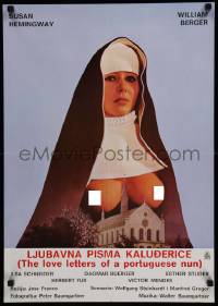 4t211 LOVE LETTERS OF A PORTUGUESE NUN Yugoslavian 19x27 '77 Jesus Franco nunsploitation, topless!