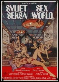 4t233 SEX WORLD Yugoslavian 20x28 '79 sexy Westworld ripoff, Annette Haven, definitely for adults!