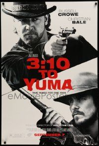 4w002 3:10 TO YUMA heavy stock teaser 1sh '07 Russell Crowe & Christian Bale over white background!