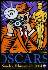 4w016 76TH ANNUAL ACADEMY AWARDS DS 1sh '04 great Burton Morris art of photographer & Oscar!