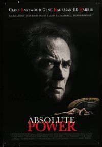 4w022 ABSOLUTE POWER 1sh '97 great image of star & director Clint Eastwood!