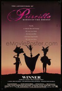4w028 ADVENTURES OF PRISCILLA QUEEN OF THE DESERT DS 1sh '94 silhouette of Stamp, Weaving, Pearce!