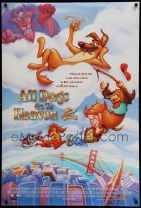 4w042 ALL DOGS GO TO HEAVEN 2 DS 1sh '96 canine cartoon, voices of Charlie Sheen & Sheena Easton!
