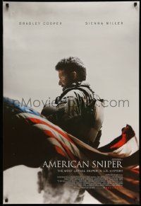 4w056 AMERICAN SNIPER int'l advance DS 1sh '14 December style, Eastwood, Cooper as Chris Kyle!