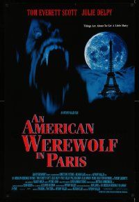 4w060 AMERICAN WEREWOLF IN PARIS int'l DS 1sh '97 horror image of giant werewolf & Eiffel Tower!