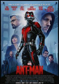 4w068 ANT-MAN advance DS 1sh '15 Paul Rudd in title role, Michael Douglas, Evangeline Lilly!