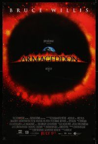 4w070 ARMAGEDDON advance DS 1sh '98 Bruce Willis, Ben Affleck, Billy Bob Thornton, Tyler, Buscemi!