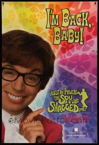 4w083 AUSTIN POWERS: THE SPY WHO SHAGGED ME teaser 1sh '97 Myers in title role as Austin Powers!