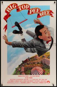 4w111 BIG TOP PEE-WEE 1sh '88 Paul Reubens is a hero, lover & legend, Barry E. Jackson art!