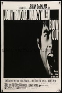 4w120 BLOW OUT 1sh '81 John Travolta, Brian De Palma, murder has a sound all of its own!