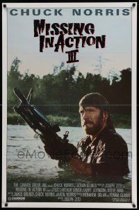 4w130 BRADDOCK: MISSING IN ACTION III int'l 1sh '88 great image of Chuck Norris w/ M-60 machine gun