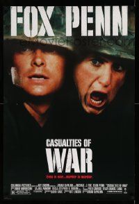 4w160 CASUALTIES OF WAR 1sh '89 Michael J. Fox argues with Sean Penn, Brian De Palma, Vietnam