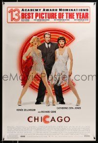 4w169 CHICAGO 1sh '02 Renee Zellweger & Catherine Zeta-Jones, Richard Gere, 13 AA nominations!