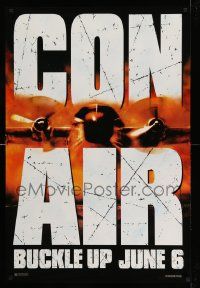 4w184 CON AIR teaser 1sh '97 image of speeding airplane, Nicholas Cage, John Cusack, John Malkovich!