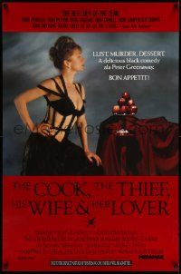 4w189 COOK, THE THIEF, HIS WIFE & HER LOVER 1sh '90 Peter Greenway, sexy Helen Mirren!