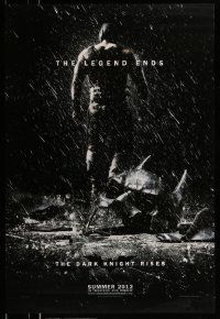 4w215 DARK KNIGHT RISES teaser DS 1sh '12 Tom Hardy as Bane, cool image of broken mask in the rain!