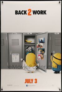 4w228 DESPICABLE ME 2 advance DS 1sh '13 Steve Carell, wacky image of Minions in the locker room!