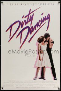 4w245 DIRTY DANCING 1sh '87 great image of Patrick Swayze & Jennifer Grey dancing!
