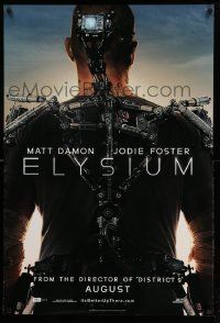 4w280 ELYSIUM teaser DS 1sh '13 Matt Damon, Jodie Foster, Sharlto Copley, sci-fi action!