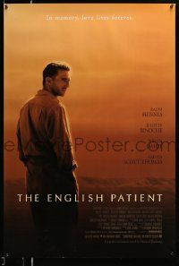 4w287 ENGLISH PATIENT 1sh '97 Ralph Fiennes, in memory, love lives forever, Best Picture Winner!