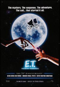 4w268 E.T. THE EXTRA TERRESTRIAL teaser DS 1sh R02 Drew Barrymore, Spielberg, bike over the moon