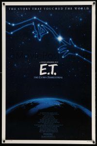 4w266 E.T. THE EXTRA TERRESTRIAL 1sh R85 Drew Barrymore, Spielberg, cool Alvin art