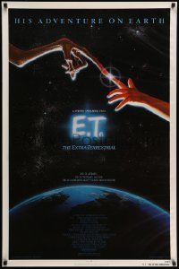 4w265 E.T. THE EXTRA TERRESTRIAL 1sh '83 Drew Barrymore, Spielberg, Alvin art, continuous release!