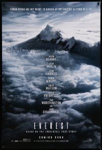 4w292 EVEREST teaser DS 1sh '15 cool image of the massive mountain rising over the clouds!