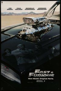 4w310 FAST & FURIOUS teaser DS 1sh '09 Vin Diesel, Paul Walker, blown R/T Charger!