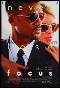4w325 FOCUS advance DS 1sh '15 cool close up of Will Smith and Margot Robbie in sunglasses!