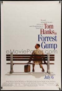 4w327 FORREST GUMP advance DS 1sh '94 Tom Hanks waiting for the bus, Robert Zemeckis!
