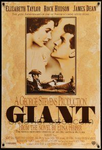 4w351 GIANT 1sh R96 James Dean, Elizabeth Taylor, Rock Hudson, directed by George Stevens!