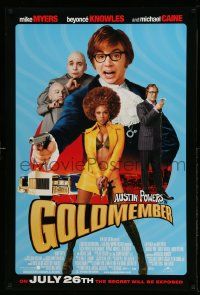 4w363 GOLDMEMBER advance DS 1sh '02 Mike Myers as Austin Powers, Michael Caine, Beyonce Knowles!