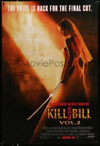 4w503 KILL BILL: VOL. 2 advance DS 1sh '04 bride Uma Thurman with katana, Quentin Tarantino!