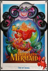 4w542 LITTLE MERMAID int'l advance DS 1sh R98 Disney underwater cartoon, Ariel & cast by Alvin!