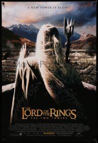 4w555 LORD OF THE RINGS: THE TWO TOWERS int'l advance DS 1sh '02 J.R.R. Tolkien, Christopher Lee!