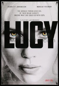4w565 LUCY teaser DS 1sh '14 July style, cool image of Scarlett Johansson in the title role!