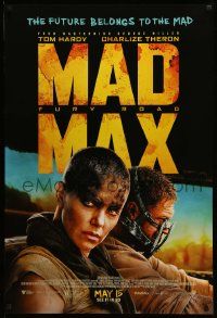 4w571 MAD MAX: FURY ROAD advance DS 1sh '15 great cast image of Tom Hardy, Charlize Theron!